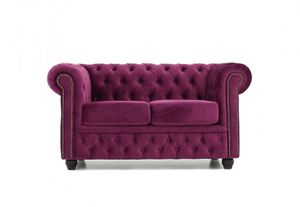 Chesterfield Sofa Original Samt | 2-Sitzer  |  Magnolia |