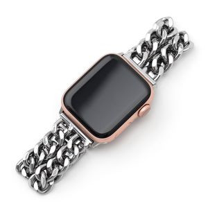 PRECORN Damen Ersatzarmband silber Edelstahl Metall Armband Kompatibel mit Apple Watch 8 / 7 / 6 / 5 / 4 / 3 / 2 / 1 / SE Größe: 38mm 40mm 41mm