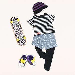 Our Generation - Skateboard Girl Outfit für Puppe 46 cm
