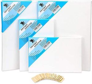 H&S Leinwand zum Bemalen 4 Stück - Blanko Leinwände für Acrylfarben und Aquarell - 4er Canvas Set - Weiße Baumwoll Leinwand auf Holzrahmen - Je 2 Rahmen in 20x30 & 30x40 cm