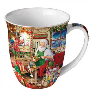 Kaffeebecher Weihnachten Weihnachtsmann, Santa´s Werkstatt, Henkelbecher Tasse Nikolaus