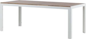 FURNLUX Outdoor-esstisch Bois Acacia Und Weiss 100cm / Hauptfarbe: Braun / Abmessungen: 100 x 200 x 76 cm