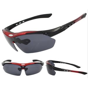 Polarisierte Fahrradbrille mit 5 Wechselgläsern TR90 Rahmen Herren Damen Sport Radsport MTB Sportbrille Radsportbrille Sportbrille Fahren Angeln Baseball Laufen,rot