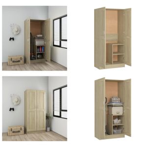 vidaXL Kleiderschrank Sonoma Eiche 82,5x51,5x180 cm Holzwerkstoff - Kleiderschrank - Kleiderschränke - Kleiderständer - Schrank