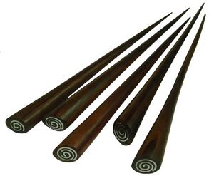 Haarnadel aus Holz (Sonor-Wood) mit Edelstahl-Intarsie, Haarschmuck, Anzahl:1 Stück