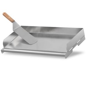 BBQ-Toro Edelstahl Grillplatte, 49,5 x 28 cm, BBQ Plancha, Grillblech, Grillpfanne, Grillschale