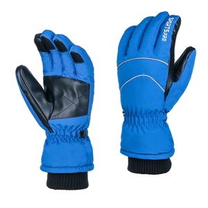 ASKSA Herren Winterhandschuhe wasserdichte Skihandschuhe Snowboard Handschuhe mit warmem Baumwolle, Blau