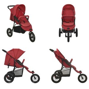 vidaXL Kinderwagen Rot Stahl - Kinderwagen - Kinder Wagen - Buggy - Buggys