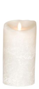 Sompex Flame LED Echtwachskerze weiß frost 8x18cm