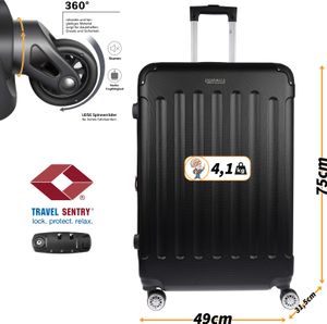 Großer XL Koffer Reisekoffer Hartschalenkoffer Reisen TSA Zahlenschloss Schwarz Großer XL Koffer Reisekoffer Hartschalenkoffer Reisen TSA Zahlenschloss Schwarz