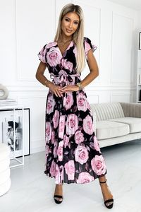 Numoco Geblümtes Kleid für Frauen Lisa schwarz-rosa Universal