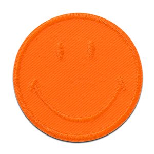 Mono Quick Smiley © Orange - Aufnäher, Bügelbild, Aufbügler, Applikationen, Patches, Flicken, zum aufbügeln, Größe: 5 x 5 cm