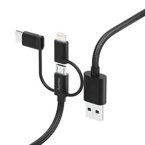 Hama 3in1 Lade-/Datenkabel Micro-USB/ Typ C/ Apple iPhone 0,2m 480 Mbit/s
