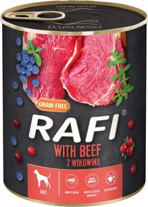 Rafi Mokré krmivo pro psy s hovězím masem v konzervě 800 G