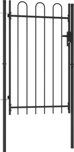 vidaXL plotová brána Single Leaf Arched Top Steel 1 x 1,5 m Black vidaXL plotová brána Single Leaf Arched Top Steel 1 x 1,5 m Black