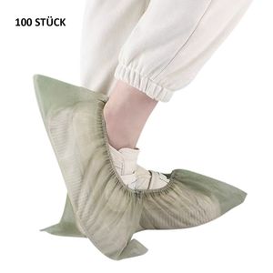 100 Stück Schuhüberzieher Einweg Vliesstoffe Schuhüberzieher, Farbe: Grün