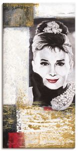 ARTland Leinwandbilder Hollywood Legenden VI - Audrey Hepburn Leinwandbild auf Keilrahmen Größe: 20x40 cm