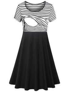 Damen Umstandskleider Sommerkleid A-Linie Strandkleid Komfortabel Stillen Kleider Grau,Größe XL