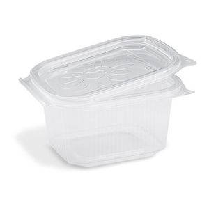 50x Feinkostbecher mit fixem Deckel Ripboxx Tiny klar PP 127x108x63mm 375ml