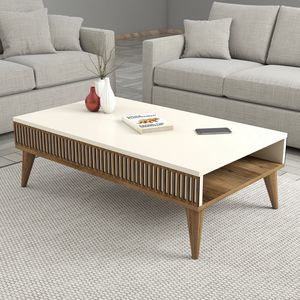 Skye Decor, Milan - Walnut, Cream, Couchtische, Nussbaum, 105 x 34,6 x 60 cm