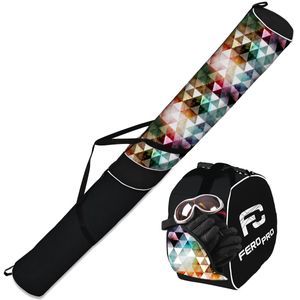 Premium SET Skitasche und Skischuhtasche für 1 Paar Ski-Stöcke-Schuhe-Helm Triangle