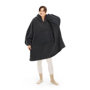 HOMELEVEL Uni Fleece Hoodie Pullover - Pulli mit Kapuze für Damen und Herren - Kuschel Sweatshirt oversized - Kuschelpullover - 100% Polyester