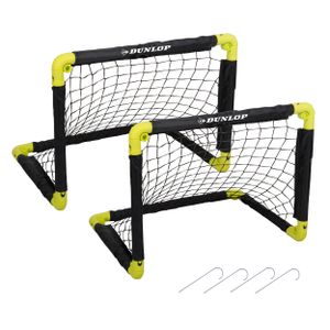 Dunlop Fußballtor-Set - Zweiteilig - Fußball - Zusammenklappbar - Leichtgewicht - Schwarz