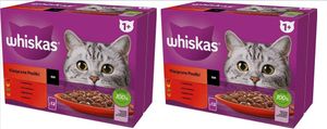 Whiskas Klassische Auswahl in Sauce Katzenfutter nass 24 Portionsbeutel à 85g (2-er Pack)