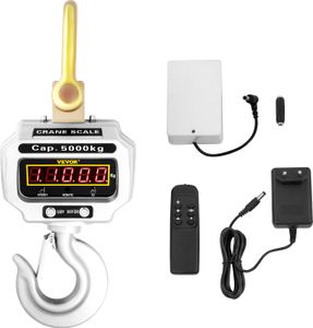 VEVOR Wildwaage Digital 5 000 KG, Hängewaage Digital mit Hohe Genauigkeit, Elektronische Kranwaage Hängewaage Digitale Haken, Mini tragbare Hängewaage mit LCD Anzeige für Reisen Koffer, Fischerei