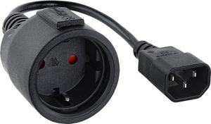 Nanocable Iec-schuko F/f Adapterkabel 25 Cm Schwarz One Size / EU Plug Schwarz One Size