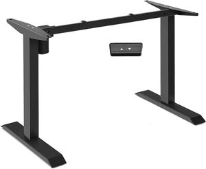 COSTWAY Elektrický stolový rám výškovo nastaviteľný stolový rám s nosnosťou 70 kg 94,5-135,8 cm (š) x 66,5-114,5 cm (v) pre domácnosť a kanceláriu čierny