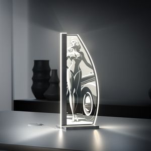 Luverre LED Tischleuchte Retro Style Woman Segel Anthrazit