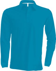 Kariban | K243 Herren Piqué Polo langarm, Größe:4XL, Farbe:Tropical Blue
