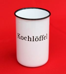 Nostalgischer Kochlöffelhalter Kochlöffel 51212 Weiß 11,5 cm emailliert Landhaus