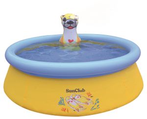 SunClub Planschbecken Wassersprühender Otter Pool Ø 150 x 41 cm mit aufblasbarem Luftring