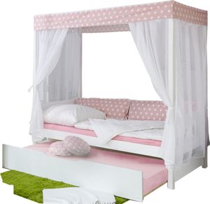Himmelbett Marianne inkl. Tüll-Set Rosa Weiß