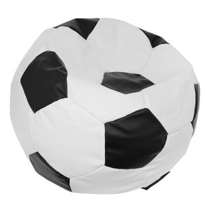 Ecopuf, Sitzkissen Fußball M, Farbe: Schwarz