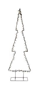 LED-Weihnachtsbaum - Schwarz - Metall - H 136 cm - mit LED-Beleuchtung - strombetrieben