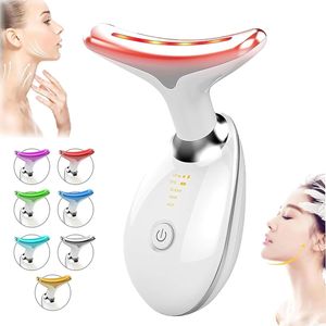 Gesichtsmassagegerät Gegen Falten,Gesicht Schönheit Gerät mit 7 Farbige LED-Modi, 45℃ für Hautstraffung & Lifting EMS Gesichtsmassage für Damen Herre