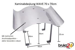 Massive Schornsteinabdeckung 70 x 70 cm Edelstahl Kaminhaube Kaminabdeckung Kaminblech Kamin