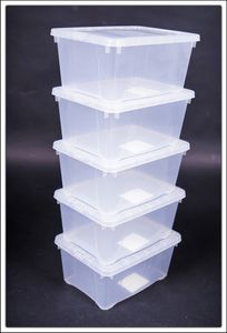 5er Set Klarsichtbox 33x20x11 cm # 5 STÜCK # - mittel 408553