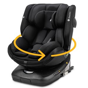 Osann Eno360 i-Size , drehbarer Kindersitz 40-150 cm, Reboarder mit Isofix und Top-Tether – All Black