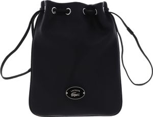 LACOSTE Leder Schultertasche Origin Croc Shoulder Pouch Noir schwarz LACOSTE Leder Schultertasche Origin Croc Shoulder Pouch Noir schwarz
