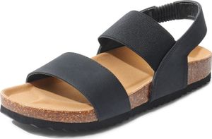 DREAM PAIRS Damen Pantoletten Sandals Riemchensandalen Sommer Strappy Sandal,Farbe:SCHWARZ,Größe:40