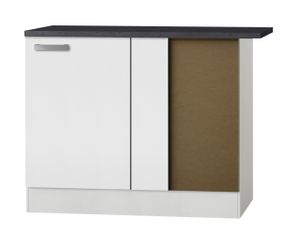 Küchen Eckunterschrank mit Arbeitsplatte Oslo UEL106-9 in weiß 100 cm breit