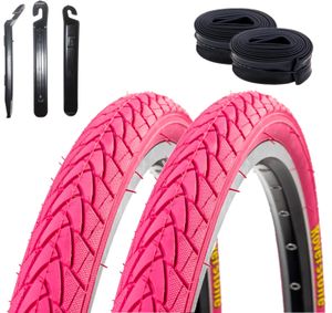 2 x Roverstone Fahrradreifen rosa 28x1,4  Zoll (700x35c) + 2 Schläuche AV inkl. 3 x Reifenheber