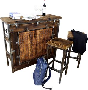 Barový stůl barový stolní pult (délka - 200 cm) barový nábytek HALICZ Loft Vintage Bar Průmyslový design Ruční výroba dřevo kov