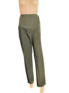 Tehotenské nohavice DORO 33606-G christoff olivový elastický pás slim tvar nohavíc - veľkosť 36