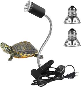 2,UVA,UVB,25W,and,50W,Bulbs,,Reptile,Lamp,Heated,Terrestrial,Turtle,Lamp,with,360,°,Rotation,Long,Base,for,Reptiles,and,Amphibians,[Energy,class,A,+]