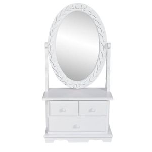 vidaXL Toaletní stolek s oválným otočným zrcadlem MDF